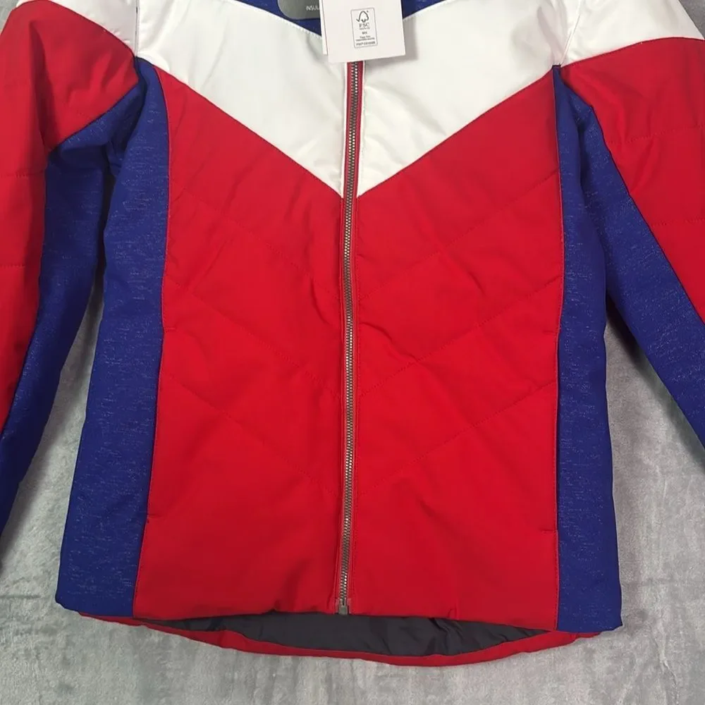 NWT New Spyder Girls Red White Blue Primaloft Insulated Packable Jacket Size 16